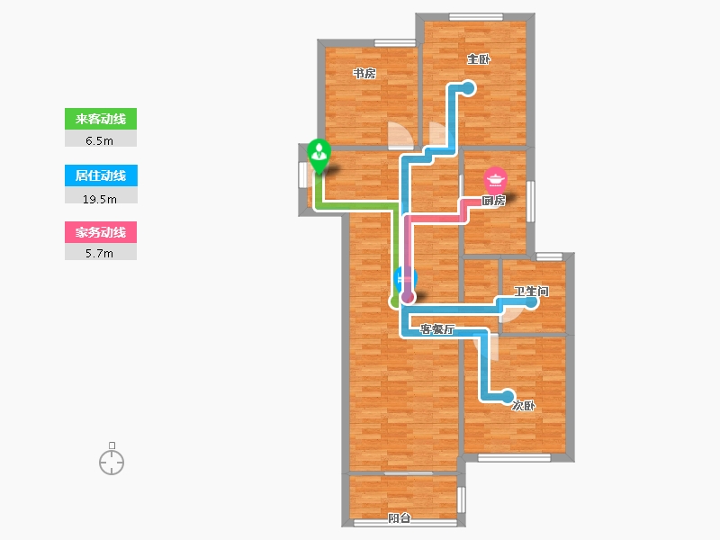 河南省-郑州市-融创城开中原宸院4号楼,5号楼115m²-92.00-户型库-动静线