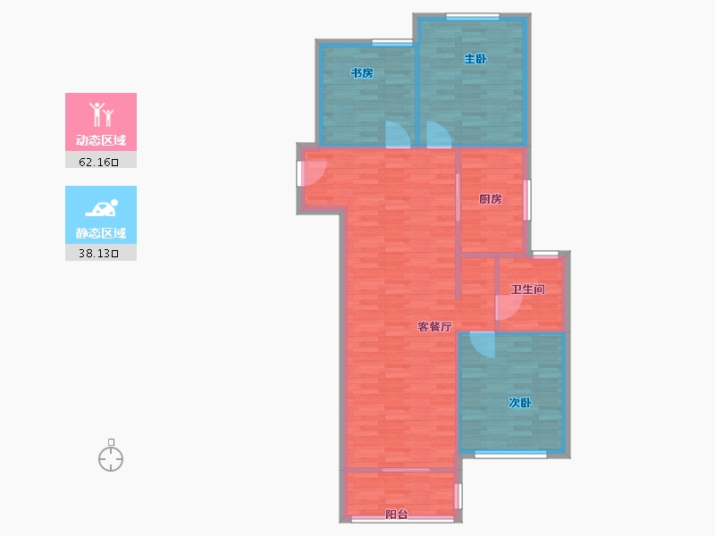 河南省-郑州市-融创城开中原宸院4号楼,5号楼115m²-92.00-户型库-动静分区