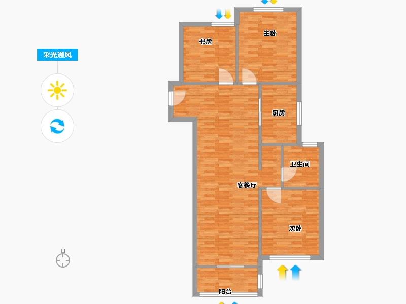 河南省-郑州市-融创城开中原宸院4号楼,5号楼115m²-92.00-户型库-采光通风