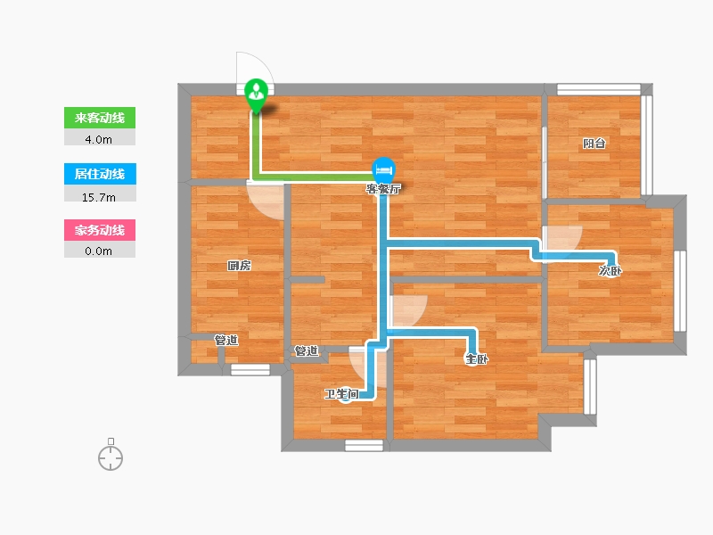 河南省-郑州市-美景麟起城68m²-54.40-户型库-动静线