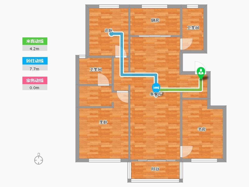 河南省-郑州市-融创城开中原宸院9,16,10,11,12,13,14,15号楼127m²-101.60-户型库-动静线