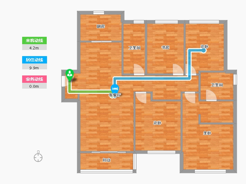 河南省-郑州市-融创城开中原宸院1号楼,2号楼,3号楼,6号楼,7号楼,8号楼143m²-114.40-户型库-动静线