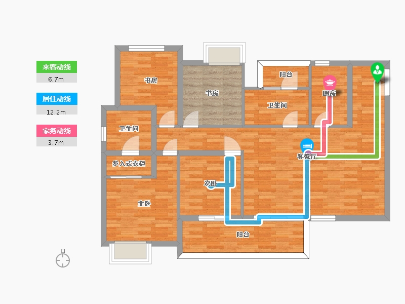 四川省-成都市-川发天府上城B-2建面131m2-100.39-户型库-动静线