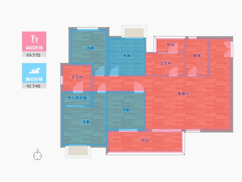 四川省-成都市-川发天府上城B-2建面131m2-100.39-户型库-动静分区