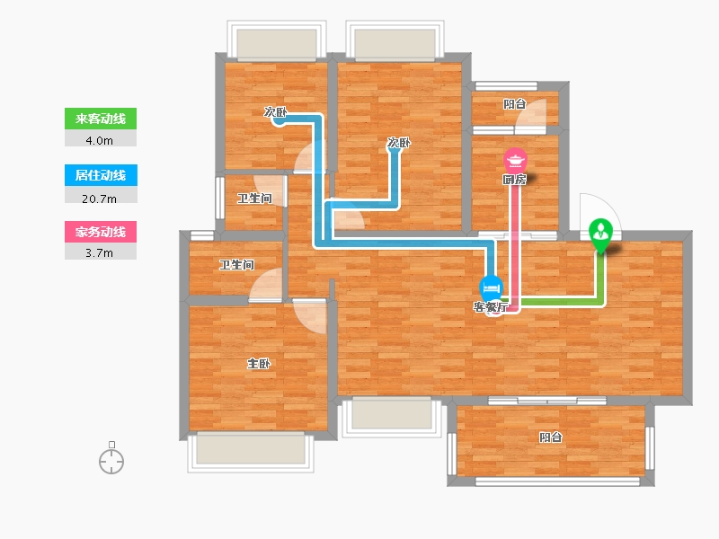 重庆-重庆市-悦溪正荣府118m²-99.00-户型库-动静线