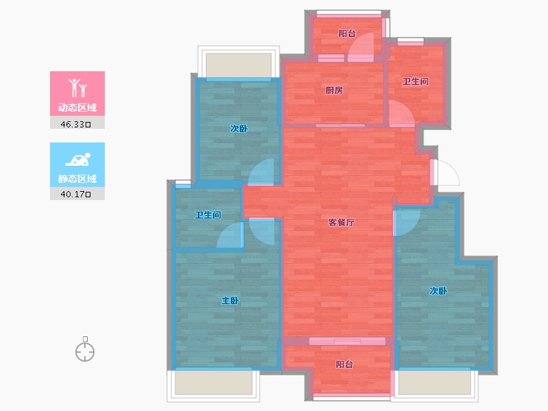 重庆-重庆市-合景融创璟月台5号楼,4号楼,6号楼,7号楼,8号楼,9号楼,10号楼,-77.56-户型库-动静分区