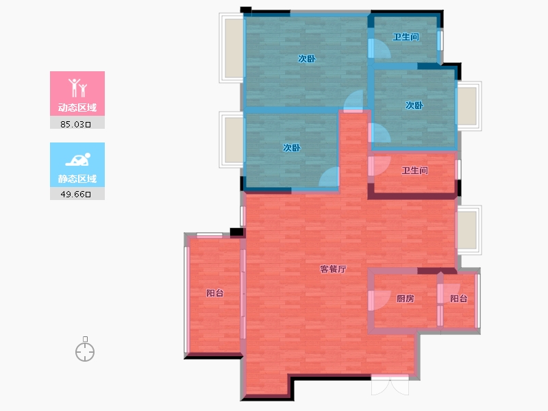 重庆-重庆市-金融街两江融府6号地块3幢151.13㎡-120.99-户型库-动静分区