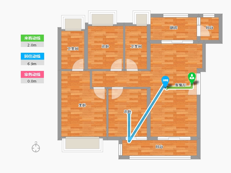 重庆-重庆市-融创溪山春晓14号楼套内面积82m²-79.76-户型库-动静线