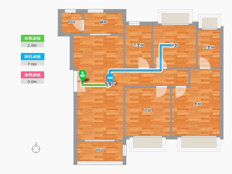 重庆-重庆市-融创合景珑锦学府1号楼,2号楼,4号楼,5号楼,19号楼,20号楼,26号楼-82.00-户型库-动静线