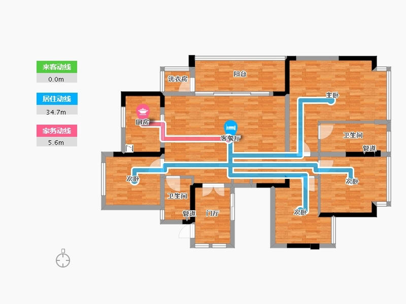 重庆-重庆市-弘阳天宸一品4号楼套内111m²-120.05-户型库-动静线