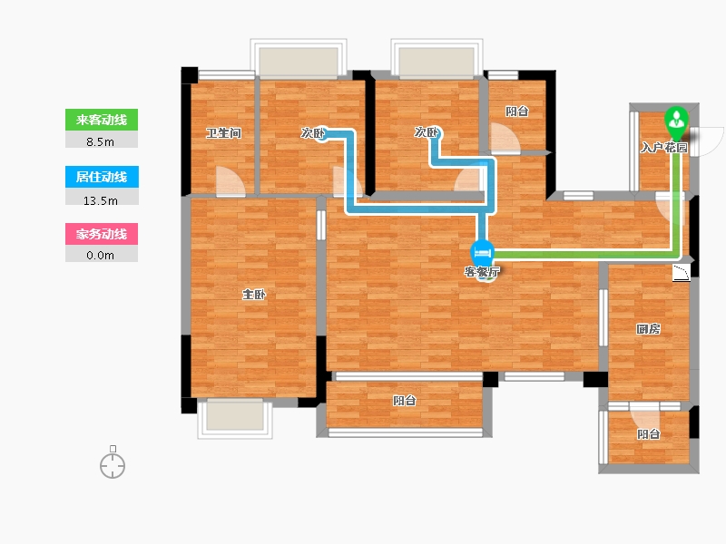 重庆-重庆市-华润置地润西山B5号楼套内106m²-102.62-户型库-动静线