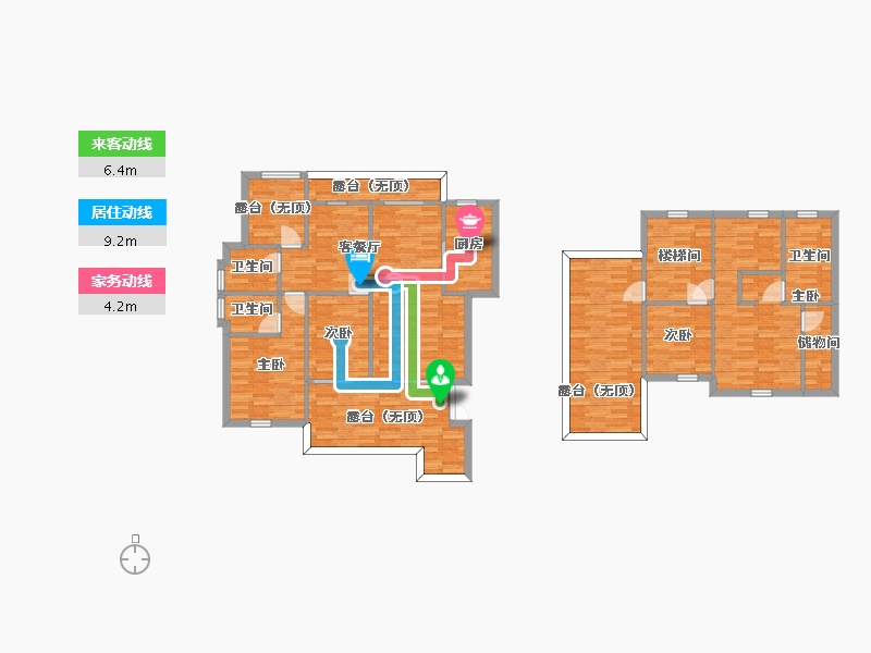 河南省-郑州市-翰林华府11A-9户型188m²-152.00-户型库-动静线