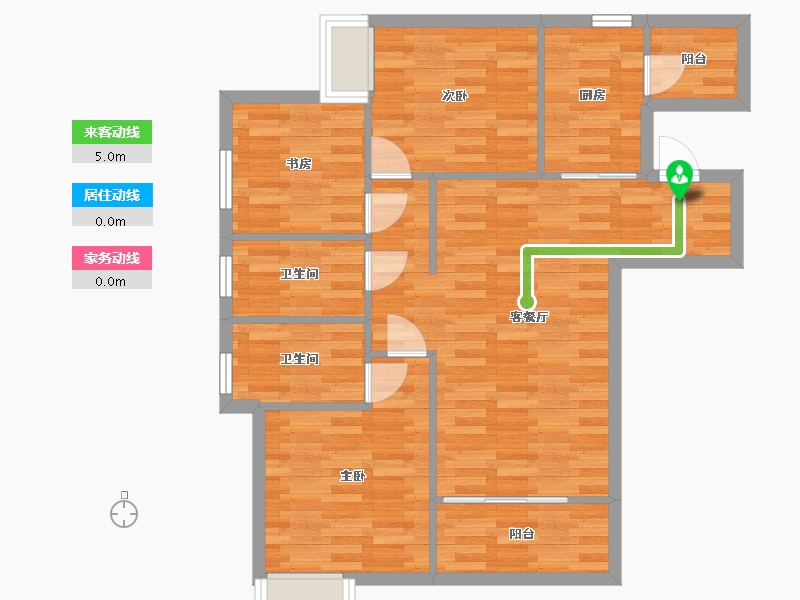 重庆-重庆市-富力院士廷2-10号楼套内85m²-78.85-户型库-动静线