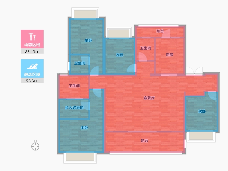 重庆-重庆市-云山长麓161.48m²-130.39-户型库-动静分区