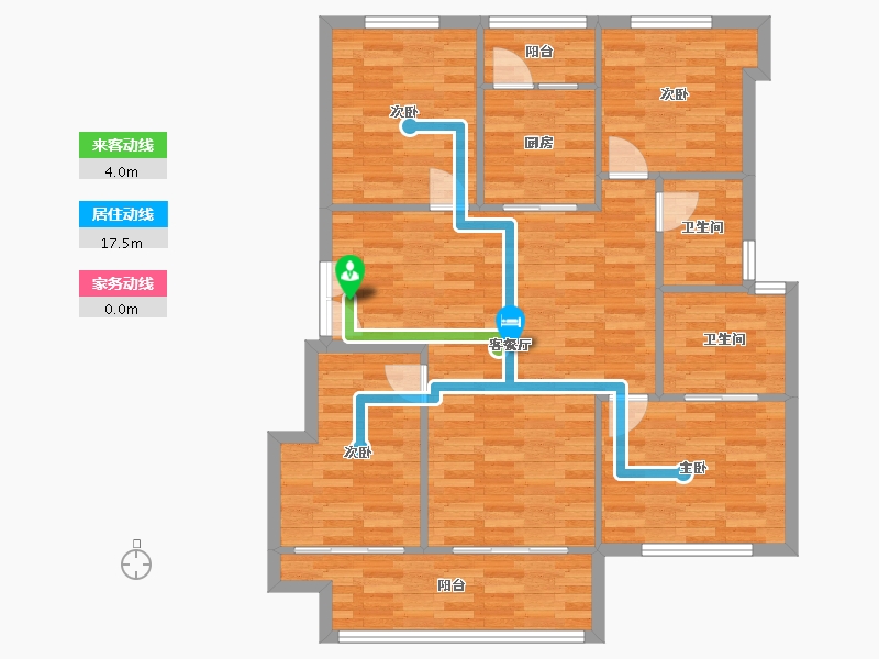 重庆-重庆市-中南玖宸洋房14号楼,2期洋房5号楼,2期洋房7号楼,洋房9号楼套内113m²-99.93-户型库-动静线