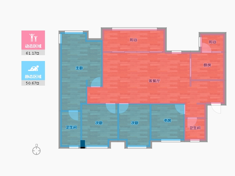 重庆-重庆市-万科金域华府0m²-102.11-户型库-动静分区