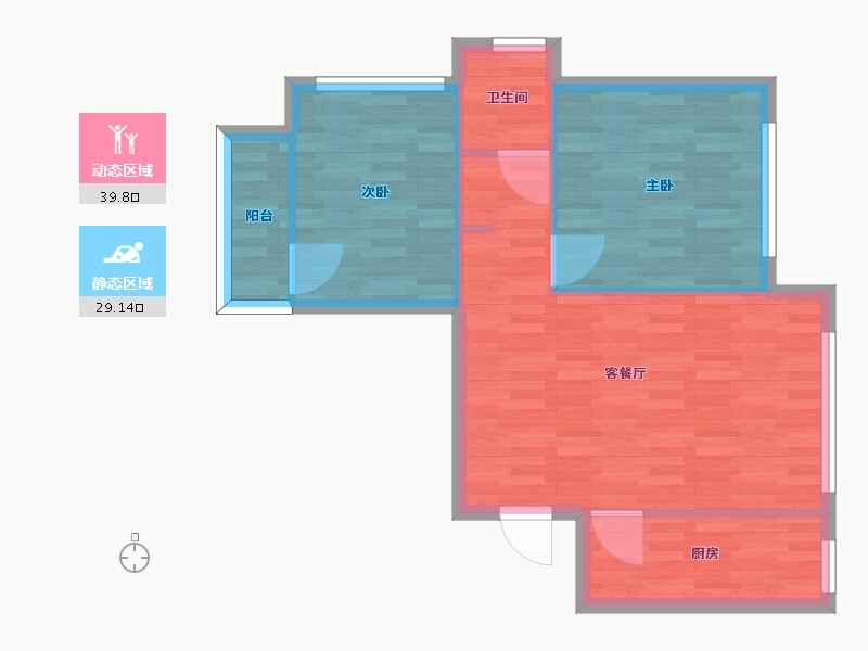 河南省-郑州市-和润林湖美景8号楼建面78m2-62.40-户型库-动静分区