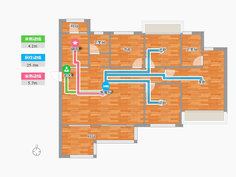 四川省-成都市-奥园玖俪湾2栋,6栋127m²-98.27-户型库-动静线