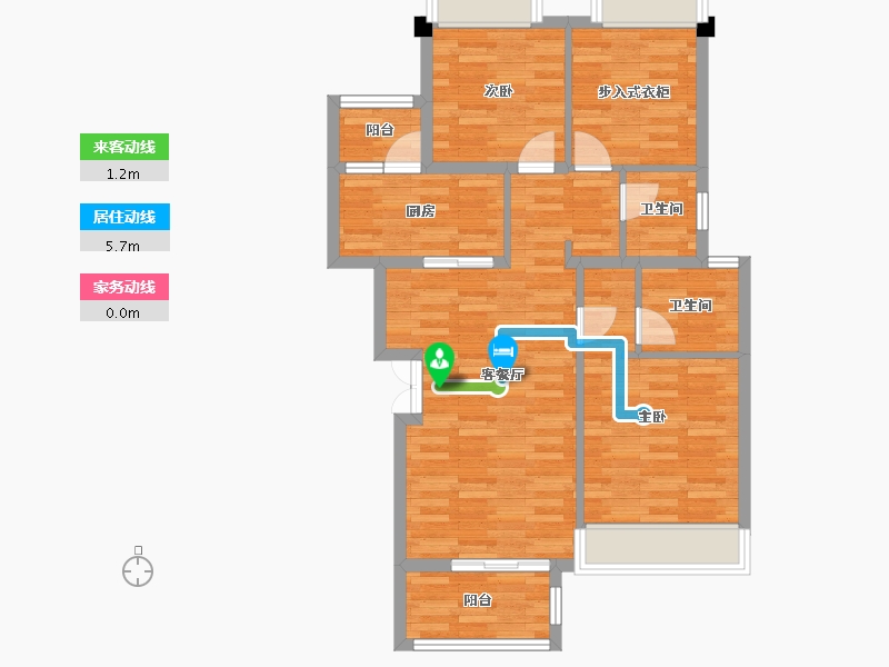 重庆-重庆市-金科集美文苑18号楼99m²-77.80-户型库-动静线