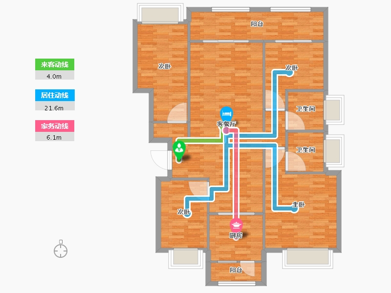 重庆-重庆市-龙湖椿山小洋楼41号楼129m²-111.01-户型库-动静线