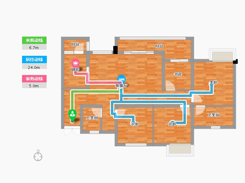 重庆-重庆市-首钢鎏雲大道14栋,11栋127.27m²-94.59-户型库-动静线