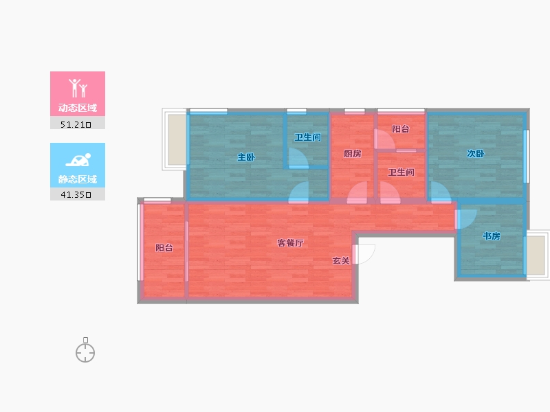 四川省-成都市-百郦锦城6号楼C4户型119m²-82.76-户型库-动静分区