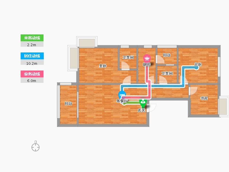 四川省-成都市-百郦锦城6号楼119m²-84.72-户型库-动静线