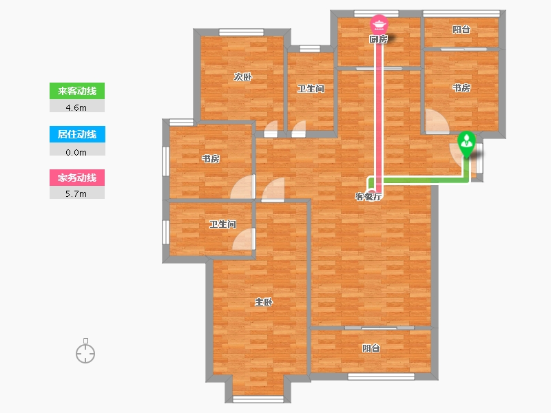 河南省-郑州市-龙源世纪龙城建面142m2-113.70-户型库-动静线