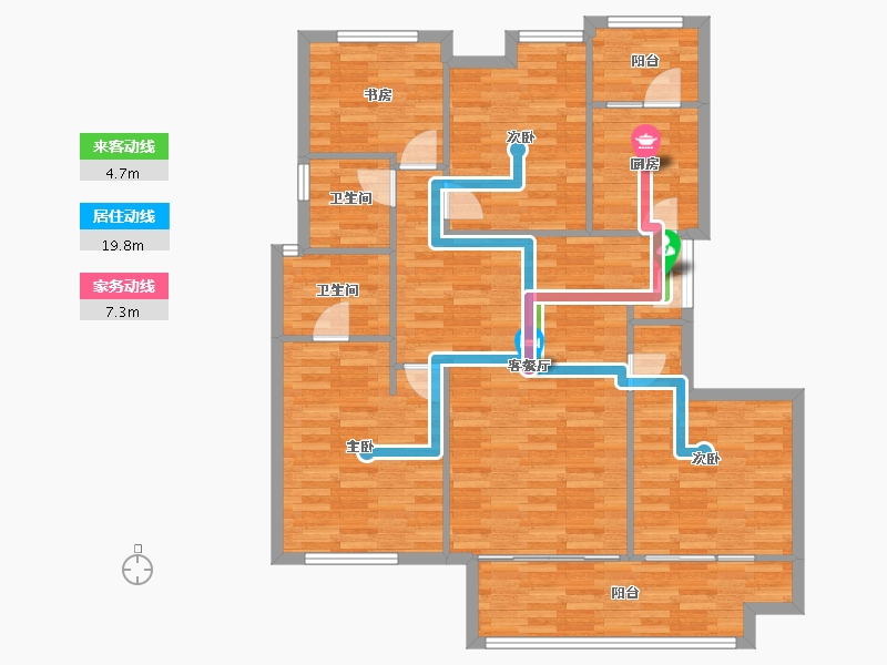 重庆-重庆市-金地自在城DK4-1号楼,DK4-2号楼,107m²-109.83-户型库-动静线