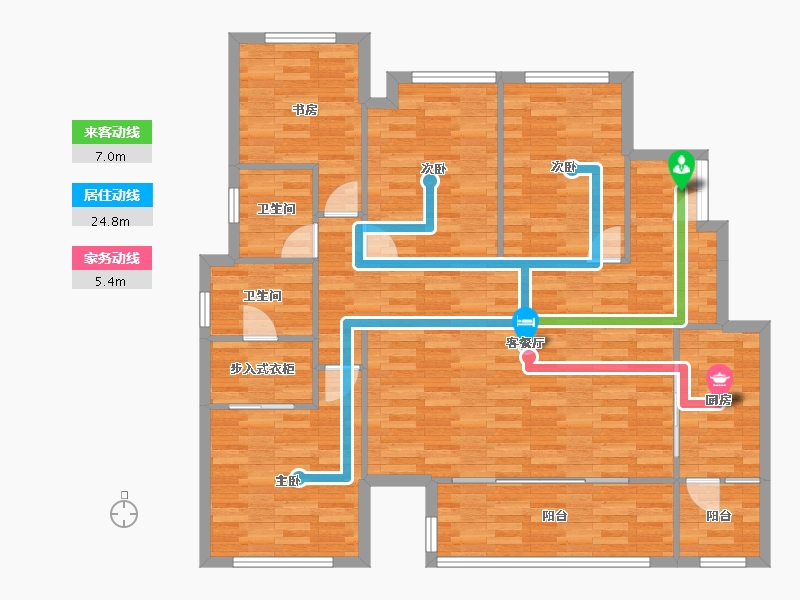 重庆-重庆市-金地自在城DK4-4号楼,DK4-5号楼,DK4-8号楼113m²-119.38-户型库-动静线