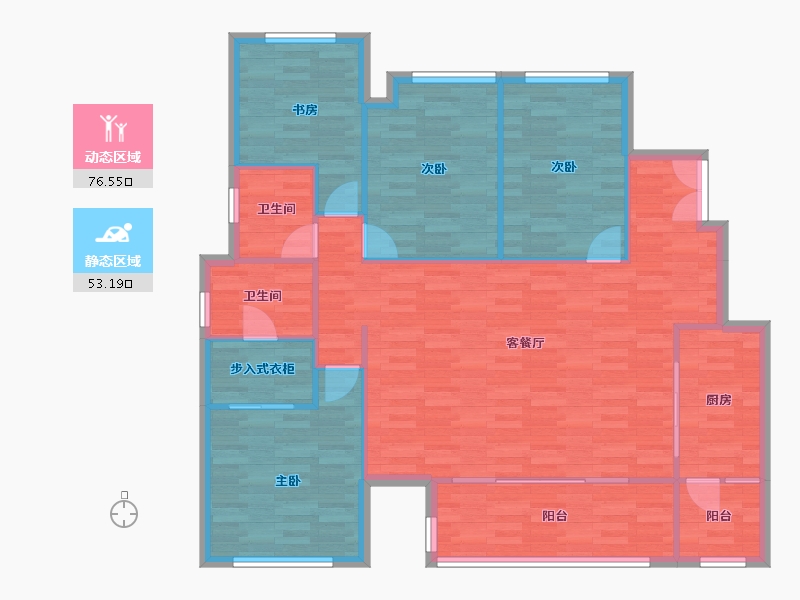 重庆-重庆市-金地自在城DK4-4号楼,DK4-5号楼,DK4-8号楼113m²-119.38-户型库-动静分区