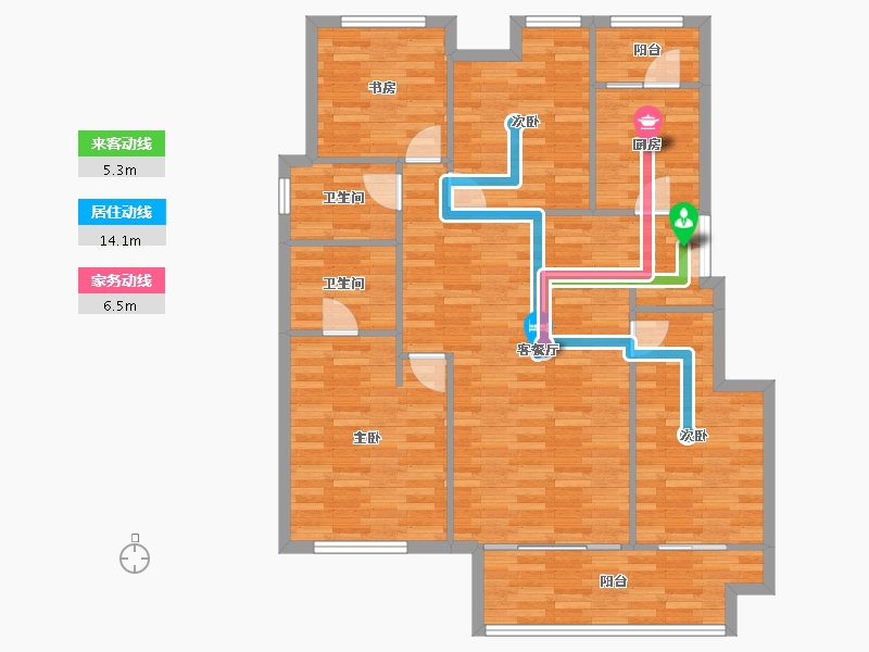 重庆-重庆市-金地自在城DK4-1号楼,DK4-2号楼,DK4-4号楼107m²-110.80-户型库-动静线