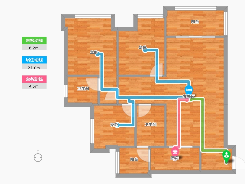 重庆-重庆市-金地自在城DK11-5号楼,DK11-9号楼,DK11-11号楼82m²-83.57-户型库-动静线