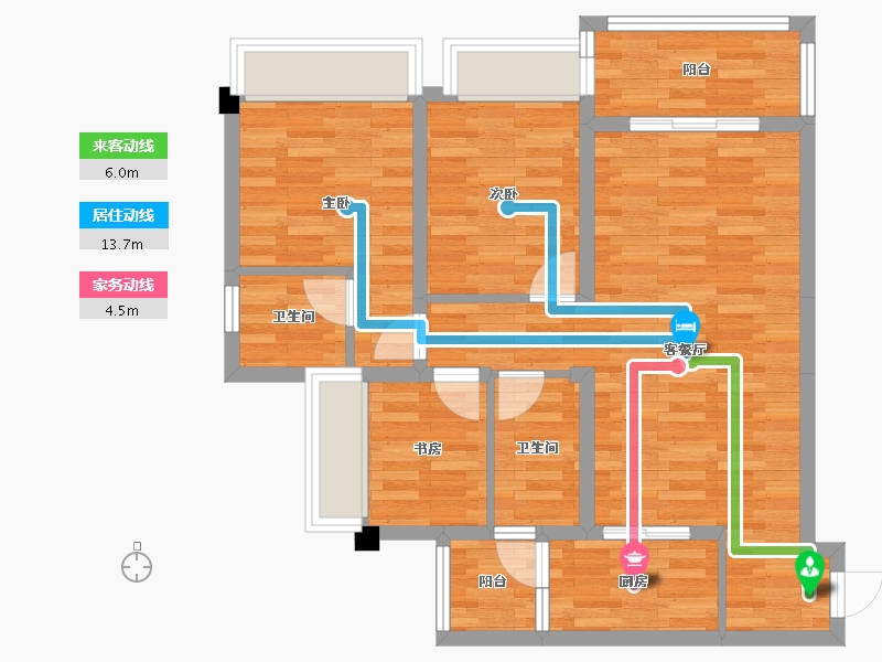 重庆-重庆市-金地自在城DK9-1号楼,DK9-2号楼,DK9-3号楼,DK9-4号楼,DK8--74.11-户型库-动静线