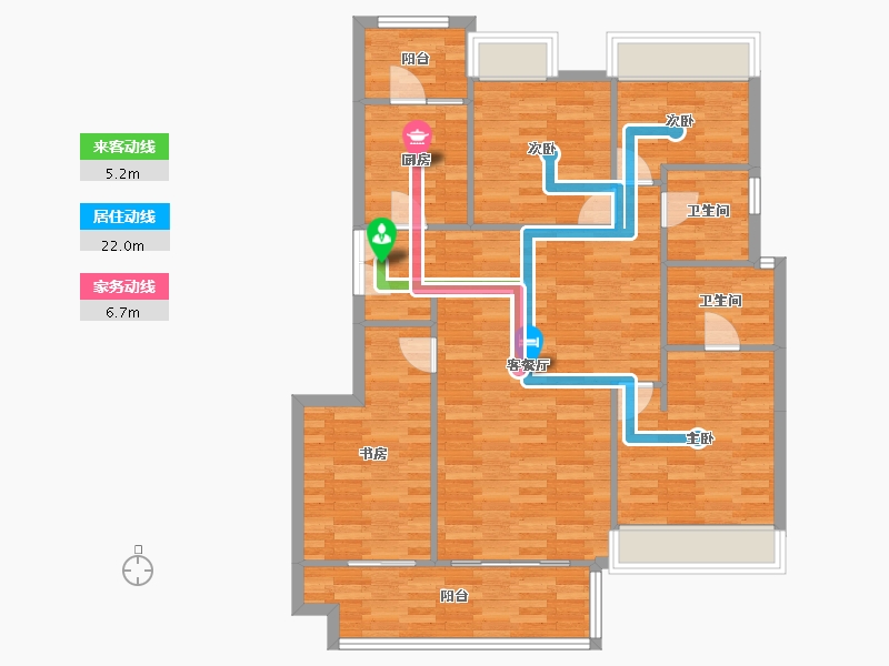 重庆-重庆市-金地自在城DK4-1号楼,DK4-2号楼,DK4-4号楼,DK4-5号楼,DK4-8-103.37-户型库-动静线