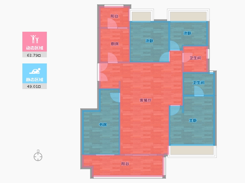 重庆-重庆市-金地自在城DK4-1号楼,DK4-2号楼,DK4-4号楼,DK4-5号楼,DK4-8-103.37-户型库-动静分区