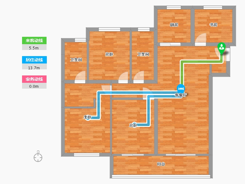 河南省-郑州市-融创城7号楼,8号楼建面142m2-100.74-户型库-动静线