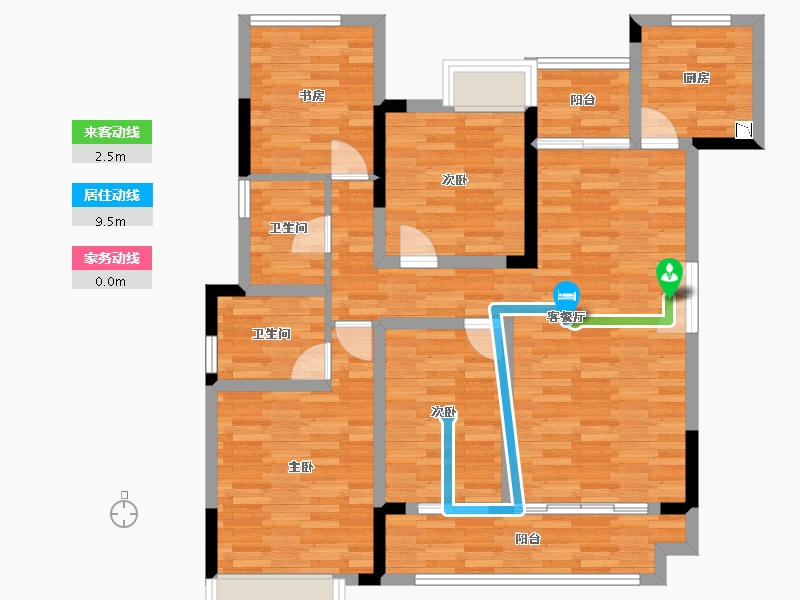 重庆-重庆市-美的金科郡套内106m²-98.35-户型库-动静线