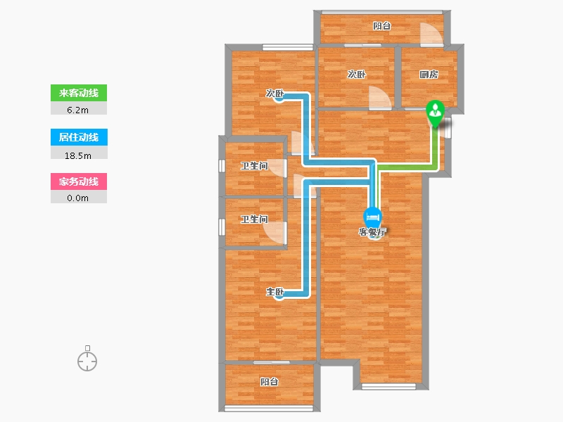 河南省-郑州市-民安尚郡建面128m2-102.40-户型库-动静线