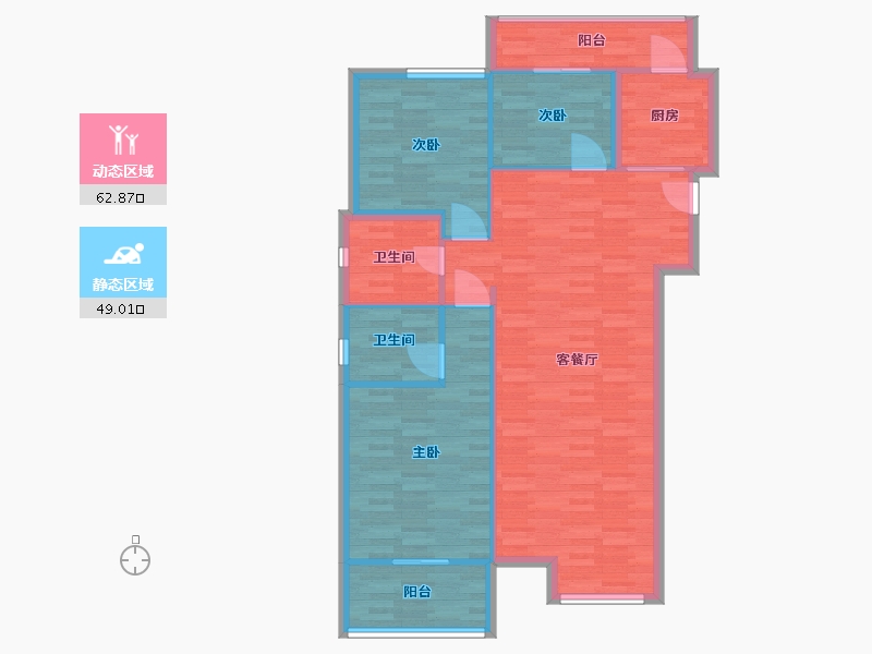 河南省-郑州市-民安尚郡建面128m2-102.40-户型库-动静分区