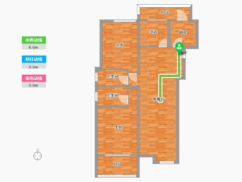 河南省-郑州市-民安尚郡建面129m2-103.21-户型库-动静线