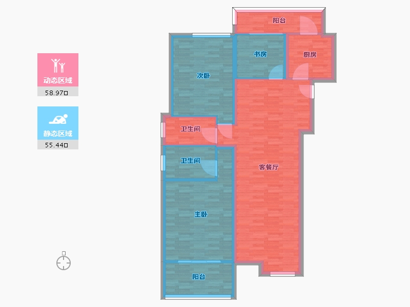 河南省-郑州市-民安尚郡建面129m2-103.21-户型库-动静分区