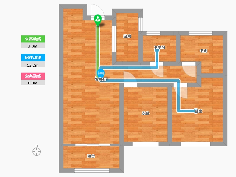 河南省-郑州市-融创城7号楼,8号楼建面93m2-62.31-户型库-动静线