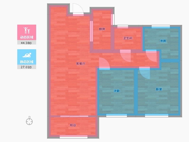 河南省-郑州市-融创城7号楼,8号楼建面93m2-62.31-户型库-动静分区