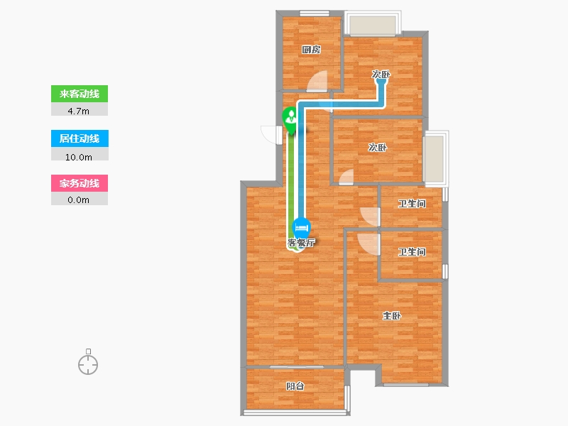 河南省-郑州市-民安尚郡建面126m2-100.80-户型库-动静线