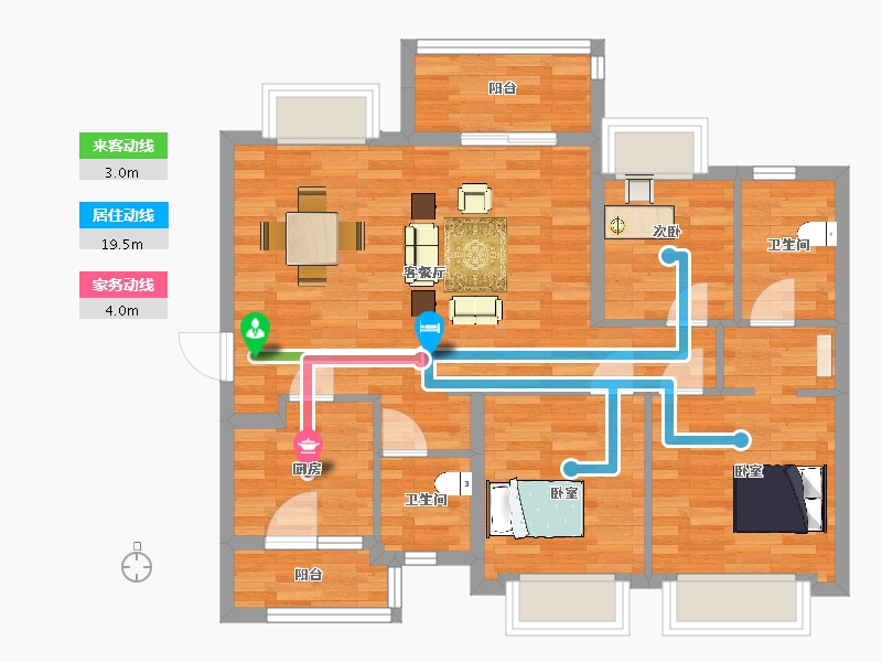 四川省-成都市-融创翰林学府1,2,3,10号楼C户型110m²-79.52-户型库-动静线