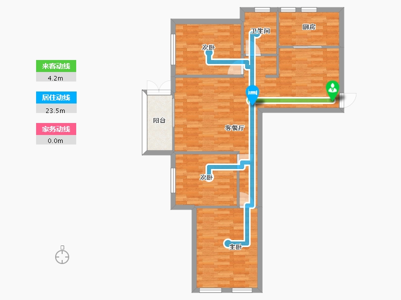 河南省-郑州市-郑地璞园建面98m2-78.40-户型库-动静线