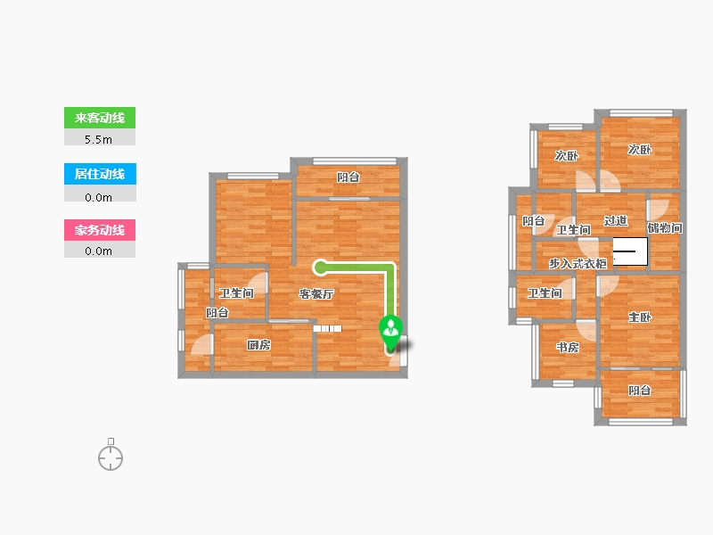 重庆-重庆市-俊峰香格里拉53栋,58栋,59栋套内103m²-103.00-户型库-动静线