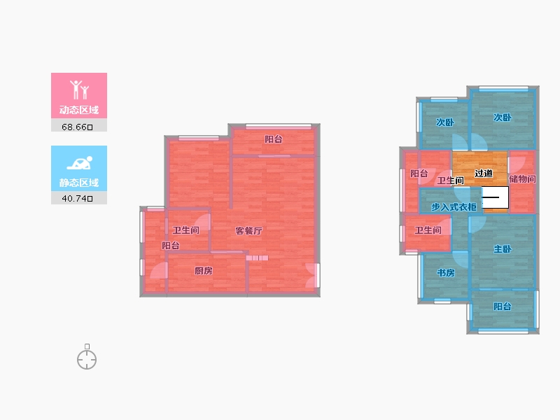 重庆-重庆市-俊峰香格里拉53栋,58栋,59栋套内103m²-103.00-户型库-动静分区