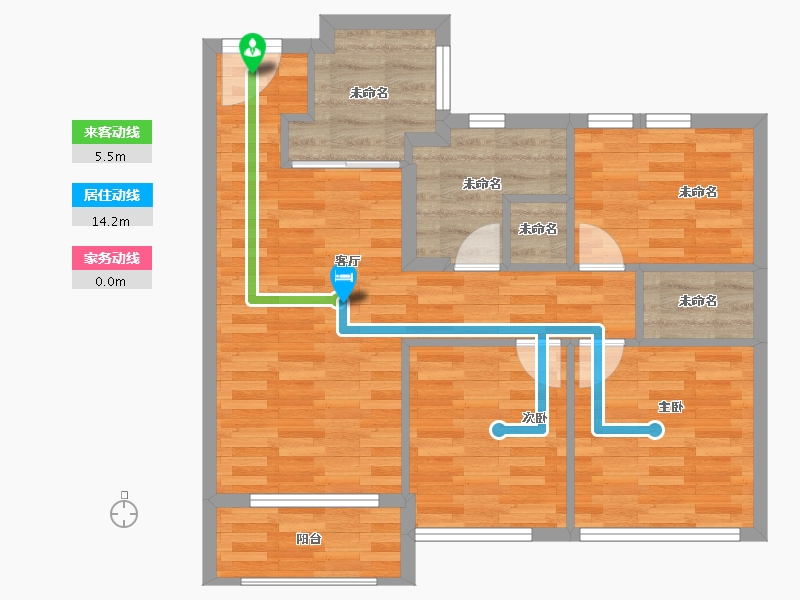 浙江省-杭州市-江和城和园-73.60-户型库-动静线